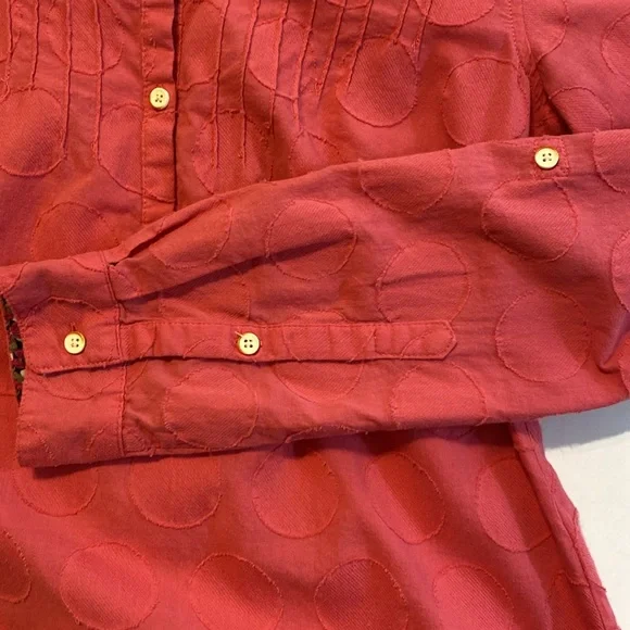 Isabella Sinclair Textured‎ Dot Mixed Fabric Top Size XS Pink Cottagecore - Picture 8 of 13